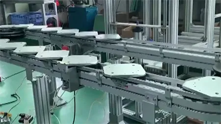 Одноручьевой пластинчатый конвейер для паллет