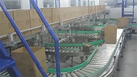 Конвейерная система для картонных коробок